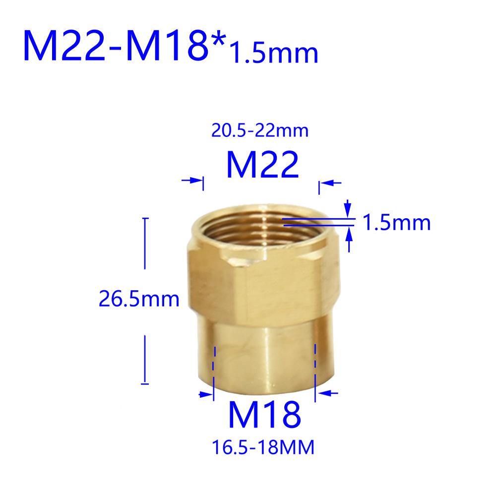 Messing 3/8" 1/2" M14 M18 M22 Gevindforbinder Han Hun Til Perlator Vandrenser Vandhane Kobberfittings Tandafstand 1,5 mm