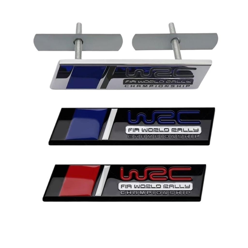 Generic WRC Rally Logo 3D Metal Emblem Car Body Sticker Car Front Grille Badge Decal (Sticker-Silver)