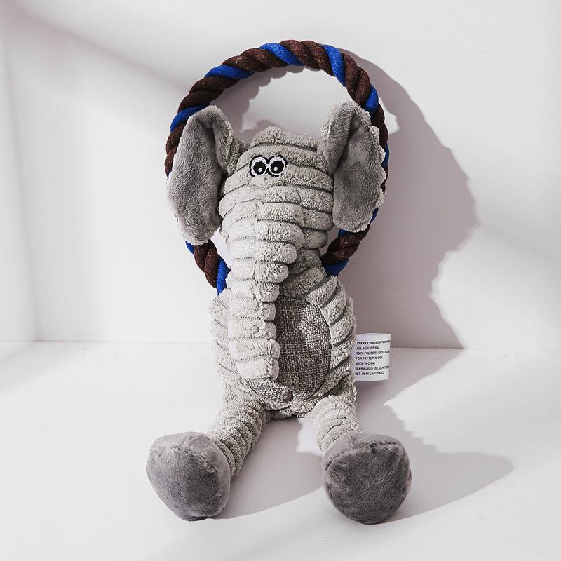 Pet Plush Toy: Chewing Monkey, Lion, and Elephant with Interactive Sound