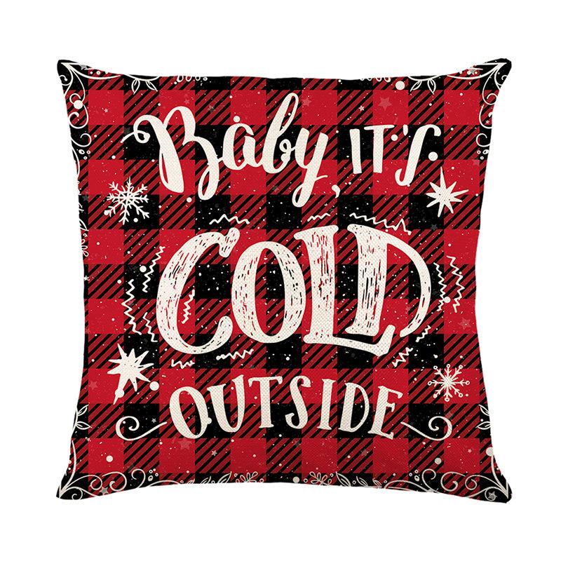 

New Winter Christmas Decoration Pillow Waist Sofa Home Holiday Gift Linen Cushion Cover 45 * 45Cm (pillow cover does not contain core)
