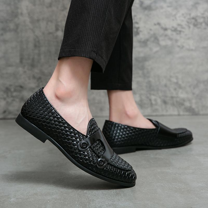 Men Loafers Street Style Brown Monks Formal Business Wedding Dress Prom Blazers Tuxedo Party Shoes Plus Size