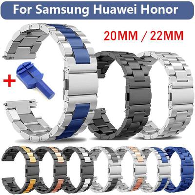 22mm 20mm Metal Strap for Samsung Galaxy Watch 3 Huawei GTGT2/Amazfit GTR Stainless Steel Bracelet Wristband for Samsung Gear S3 Strap