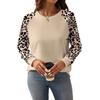 Women's Round Neck Leopard Print Elegant Work Sweatshirt Top