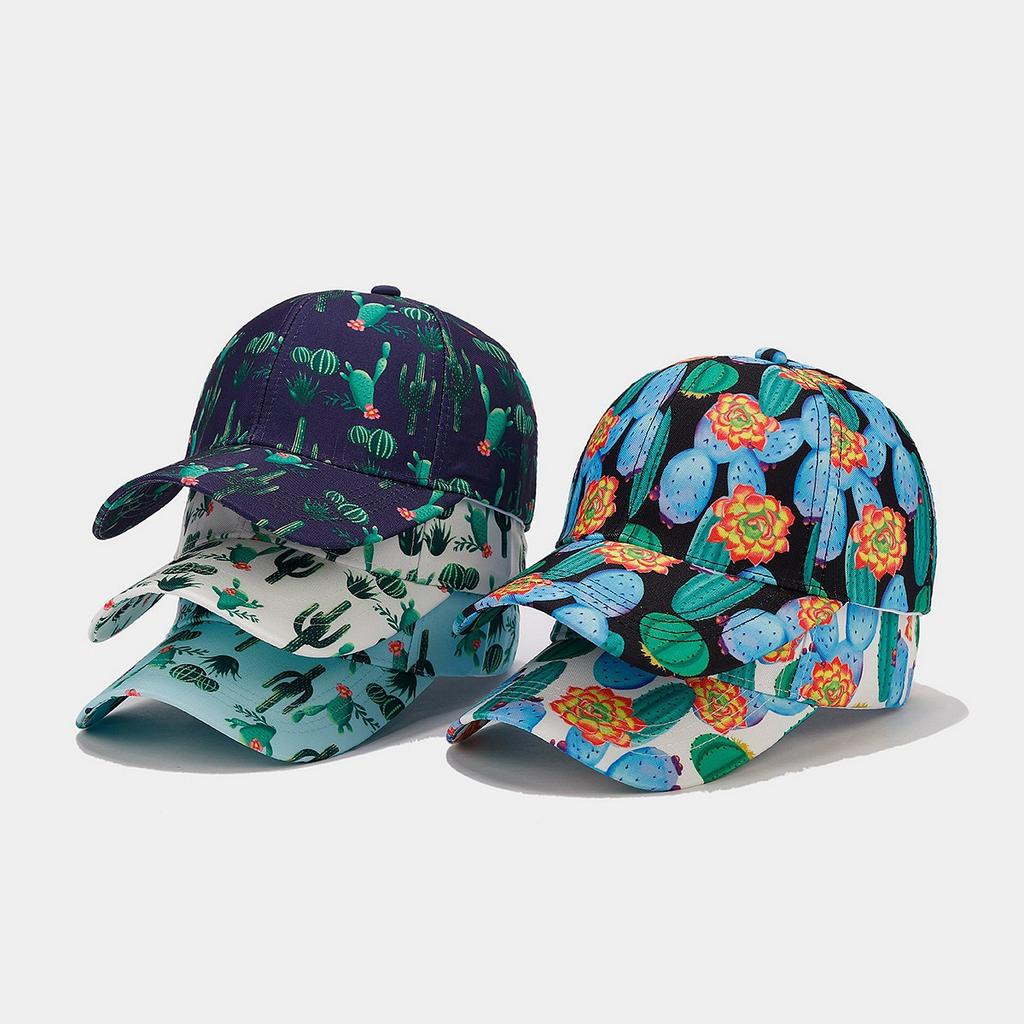 Tropisches Kaktusmuster Vollprint Baseballkappe Damenmode Atmungsaktive Sonnenschutzkappe Herren Sommer Outdoor-Sport Papa-Hüte