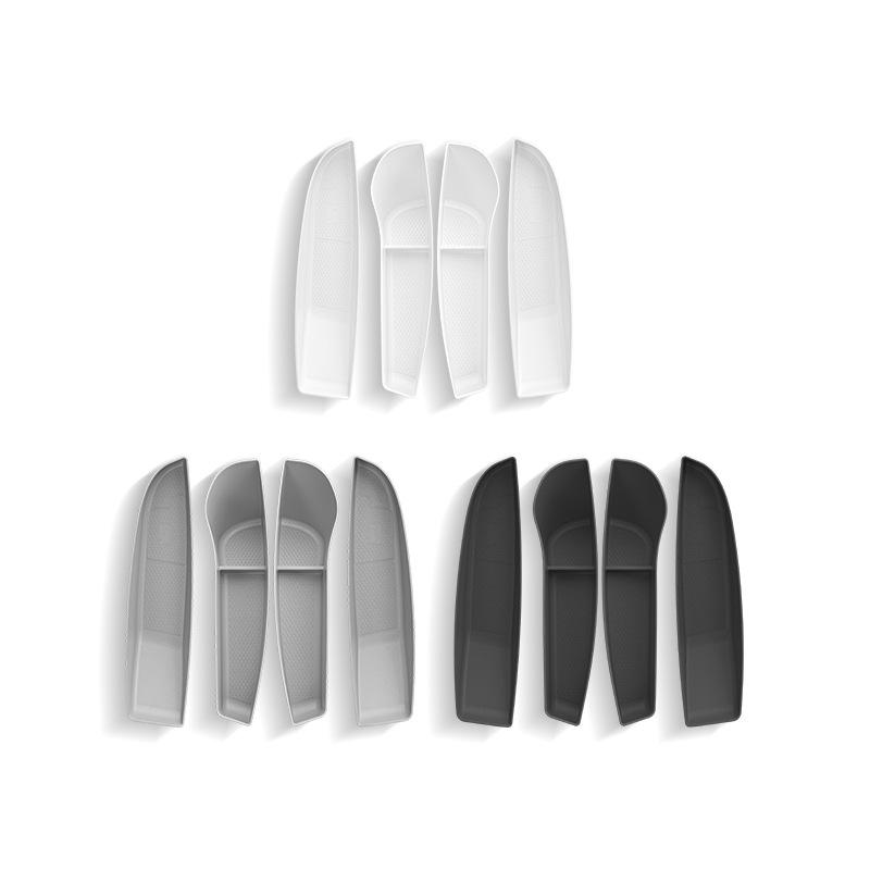 For Tesla Model 3 Highland 2025 Car Door Side Storage Box Front Rear Side TPE Door Storage Organizer Tray Interior Accessories