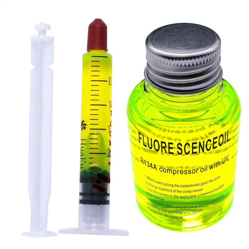 New 2.5ml/60ML Fluorescent Oil Leak Detector Test UV Dye Fluorescent Oil Dye UV Light Leak Detection For R134A Refrigerants