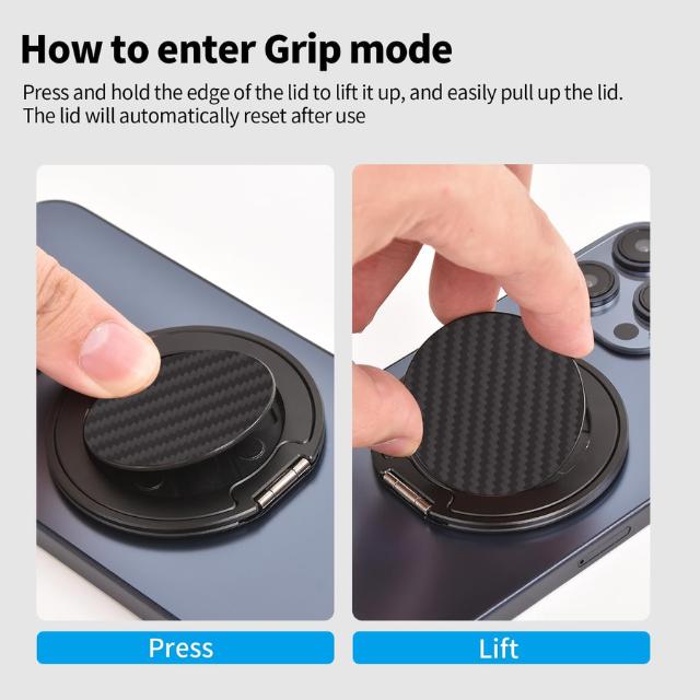 Aramid Fiber Magnetic Ring Holder with 360 Rotation Finger Kickstand Phone Grip Compatible with iPhone and Samsung Smartphones