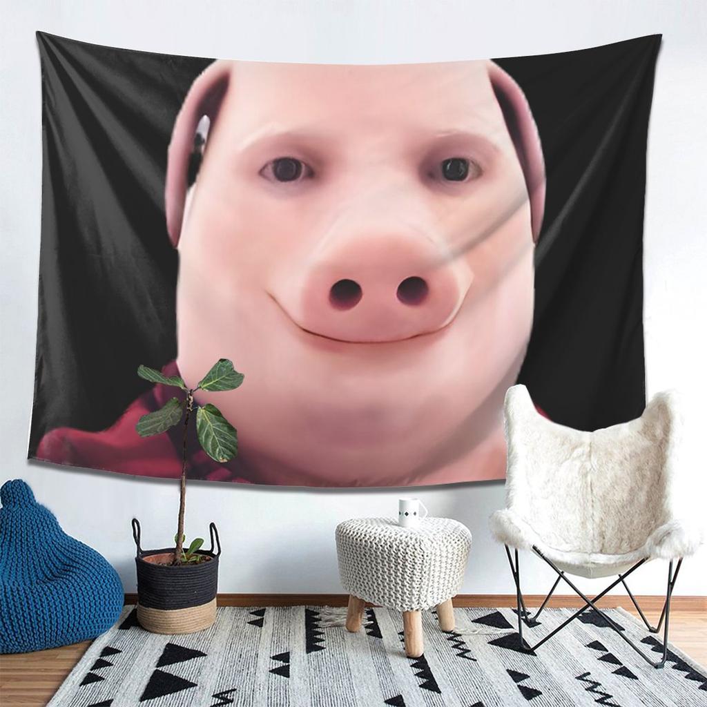 John Pork Is Calling Tapestry Wall Hanging Aesthetic Home Decoration Tapestries for Living Room Bedroom
