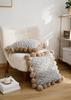 Ruijing Four Seasons Nordic Pom-Pom Chenille Knit Blanket & Cushion Set