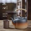 Clay Teapot with Lid and Handle for Electric or Charcoal Stove