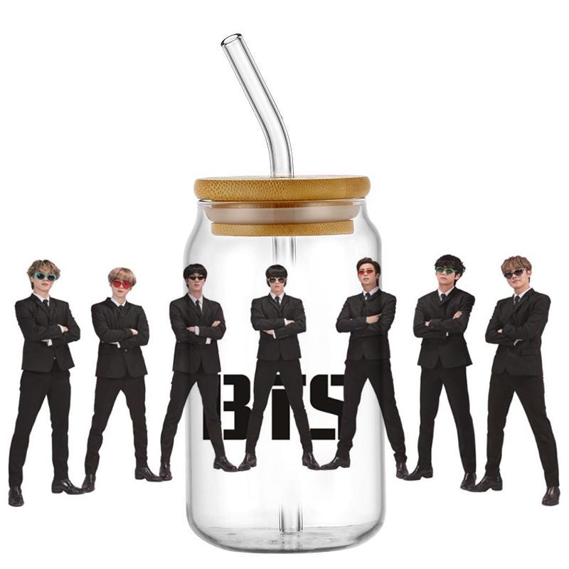 Popular Korean Oppa Groups Easy Peel Waterproof Party Diy Decals 3D Transfers Uvdtf Tumbler Stickers 16Oz Uv Dtf Cup Wraps