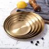 New Fashion Simple Dinner Plates Gold Dining Plate Serving Dishes Round Plate Cake Tray Western Steak Round Tray Kitchen Plates