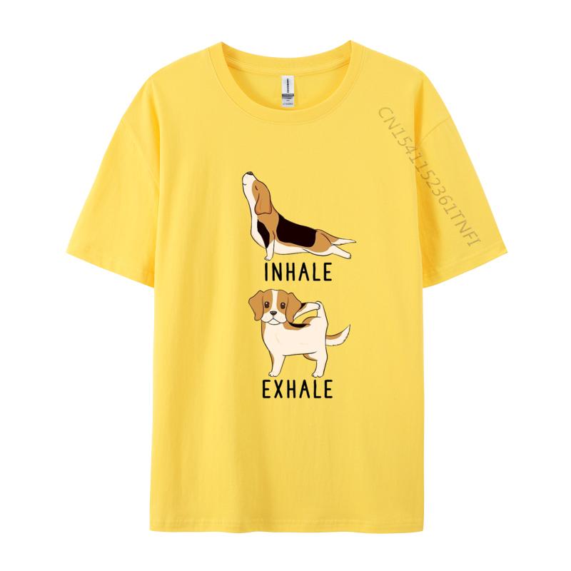 Inhale Exhale Beagle Yoga Tshirt Unisex Humorous TShirt Cotton Tees Harajuku TShirt Anime Printed Tshirt