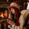 Korean Style Fair Isle Earflap Hat Woolen Ear Cap Cute Jacquard Knitted Hat  Girls