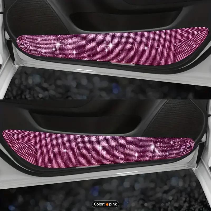 

2 шт., протектор края передней двери автомобиля с алмазным кристаллом, авто, противоударные, противоударные, защитные накладки на дверь, универсальные автомобильные наклейки розовый