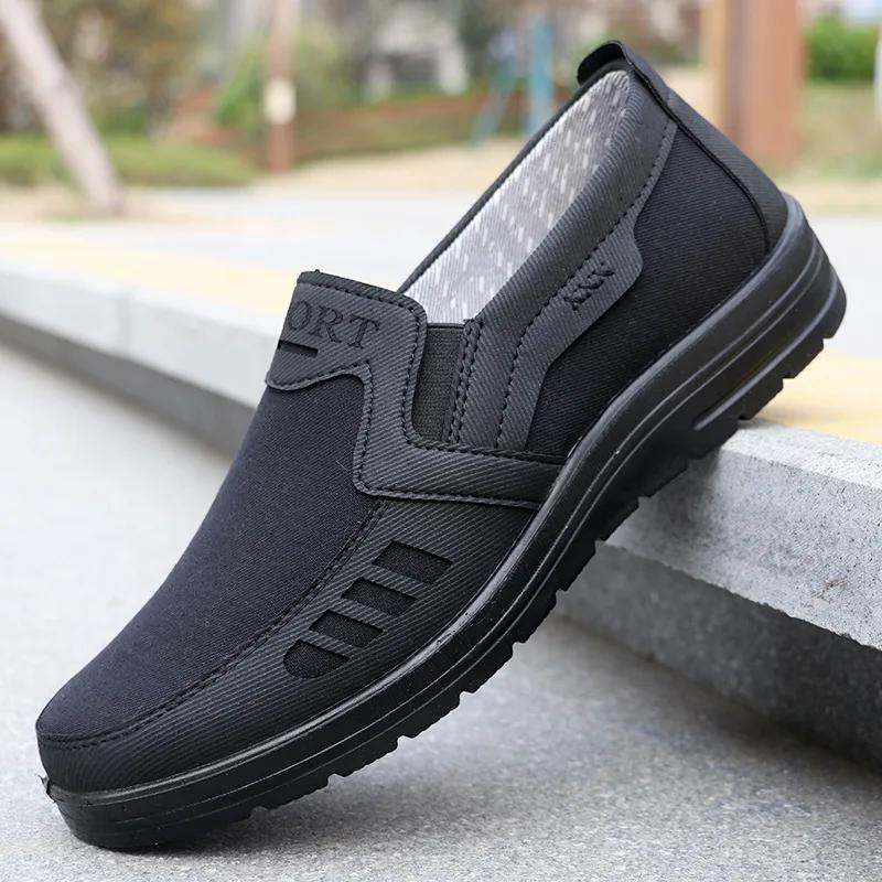 Fashion Men Casual Sports Shoes Fashionable Old Beijing Cloth Shoes Wear Resistant Lightweight Slip On Casual Sports Shoes