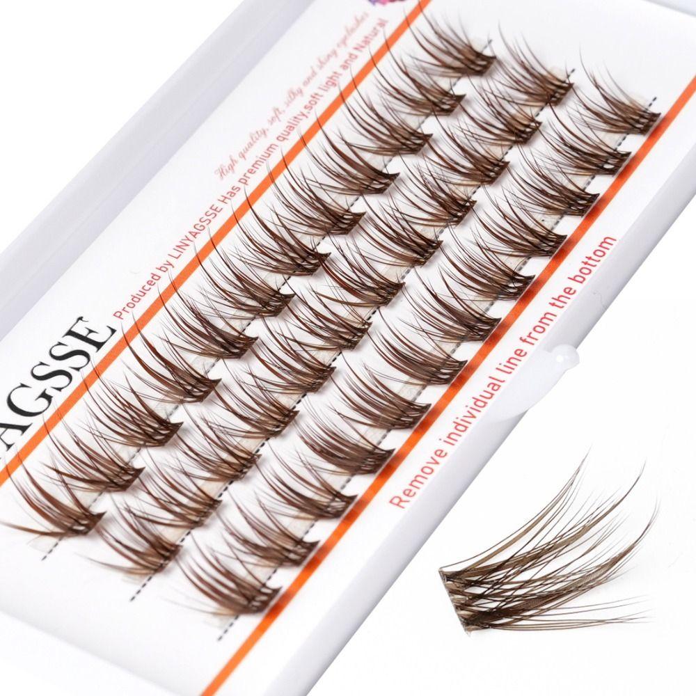 C/D Curl Brown Anime Cluster Lashes Fairy Wispy Spiky Manga Eyelashes Individual Eyelashes DIY