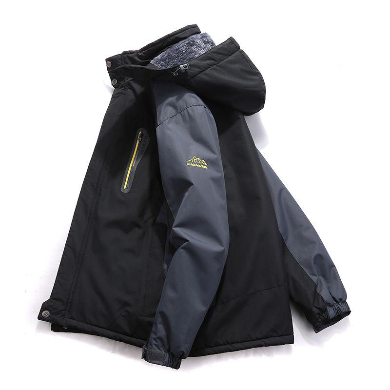 Men's Winter Fleece Jacket Windbreaker Plus Size Outdoor Sports Coat