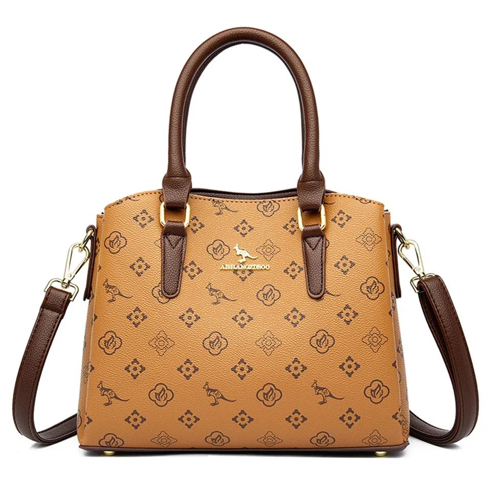 Stylish Women'S Bag Long-Lasting Leather With Comfortable Double Handles Removable Shoulder Belt Spacious And Versatile Function
