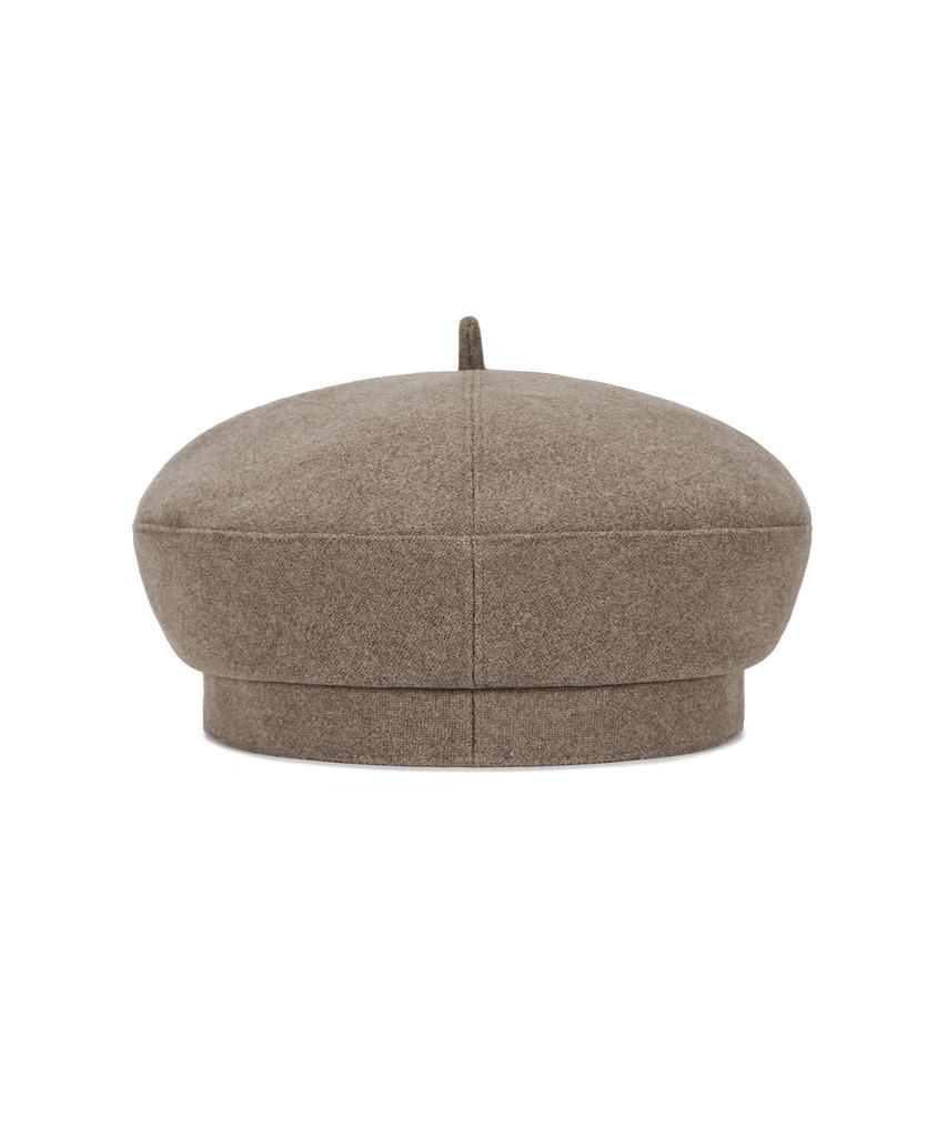 Bajal Va Curved Oval Metal Blended Beret Mocha Brown