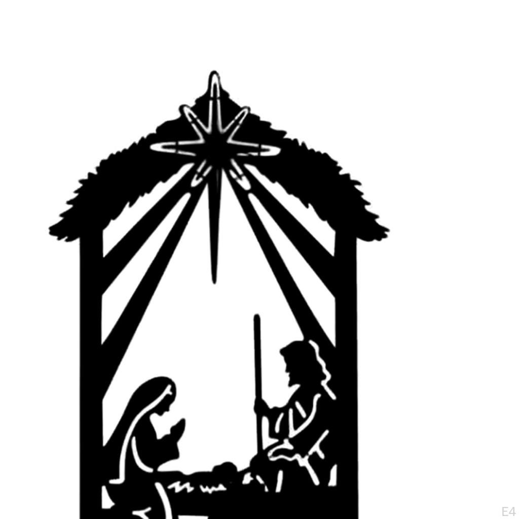 Christmas Nativity Scene Garden Stake Courtyard Sign Durable Multifunctional Yard for Aisle,