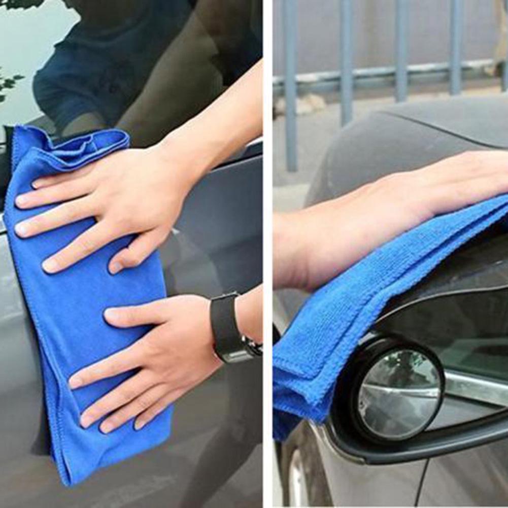 10 Adet Havlu 10 Adet Yüz/Bulaşık Bezi Mavi Çizmez Yumuşak Parlatma Ev Detaylandırma Aracı 30*30cm Emici Oto Bakım