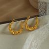 Twist Ring Ear Buckle Minimalist Cold Wind Versatile Earrings Plated 18k Gold Earrings Wrap Earrings