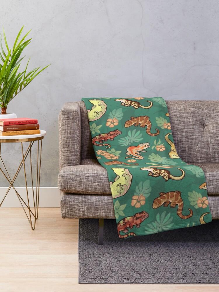 

Gecko Family in Green Throw Blanket Soft Cozy Plaid Design for Living Room Couch Bed Warm Decorative Home Textile 100x150cm