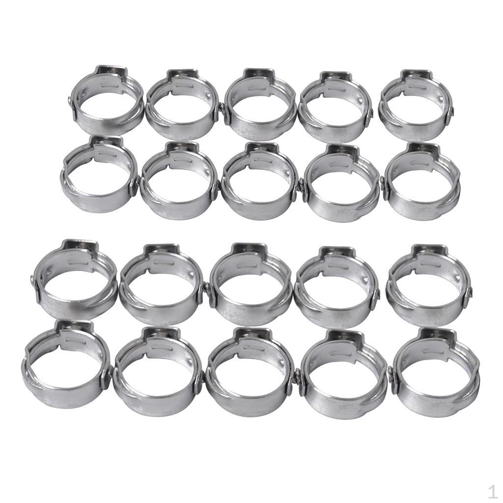 

20 штук Регулируемый автомобильный хомут одинарного уха О-клипсы (5.мм+7.0-8.7мм)