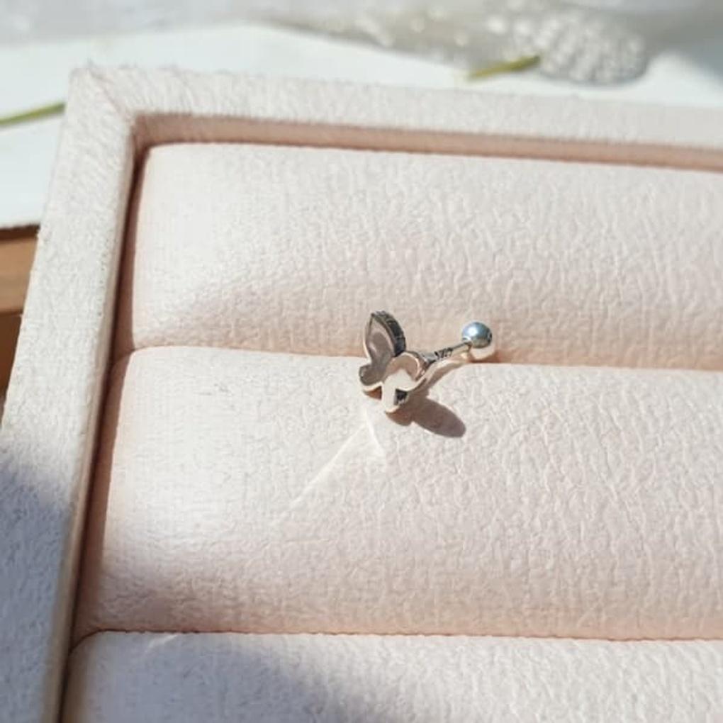 

Women s 925 Silver Simple Butterfly Piercing Inner Conch Earrings Silver