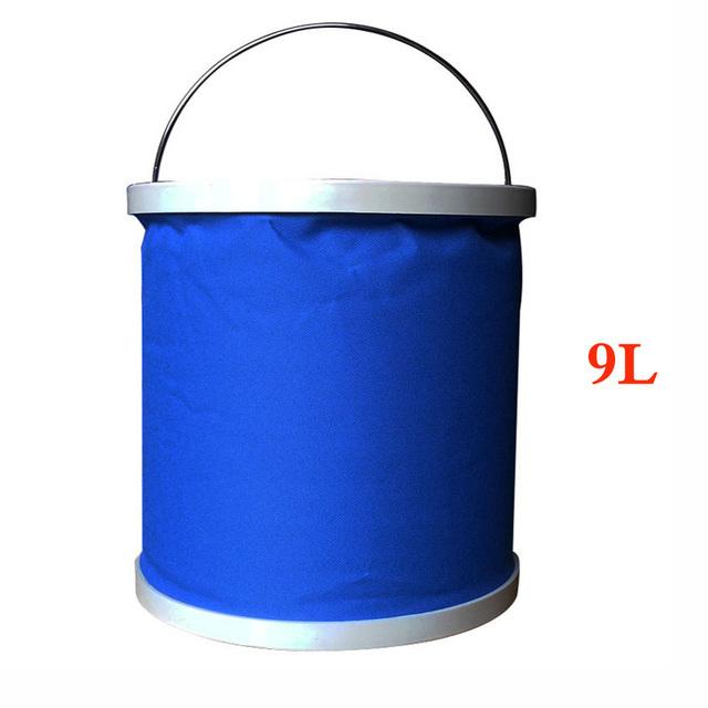

1pc 9L Portable Folding Bucket, Collapsible for Camping, Car Wash & Fishing, Multi-Use Lightweight Storage Pail