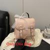 Fashion Bow College Style Backpack For Women With Pu Material And Stitching Details For Daily Use