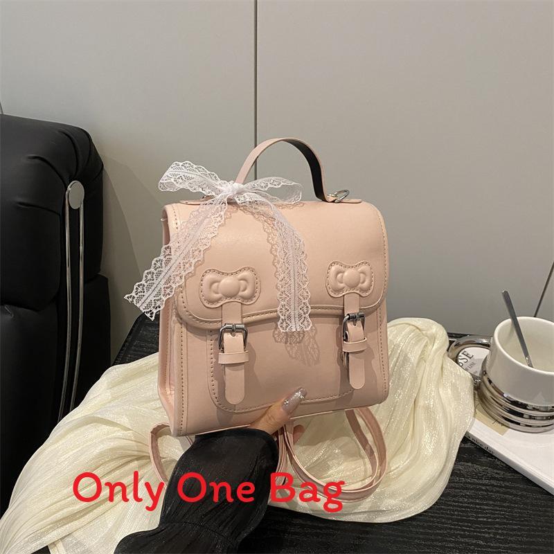 Fashion Bow College Style Backpack For Women With Pu Material And Stitching Details For Daily Use