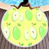 Apple Round Beach Towel Cartoon Fruit Print Beach Blanket Soft Microfiber Quick Dry Towel for Men Women Swim Pool Sport Picnic