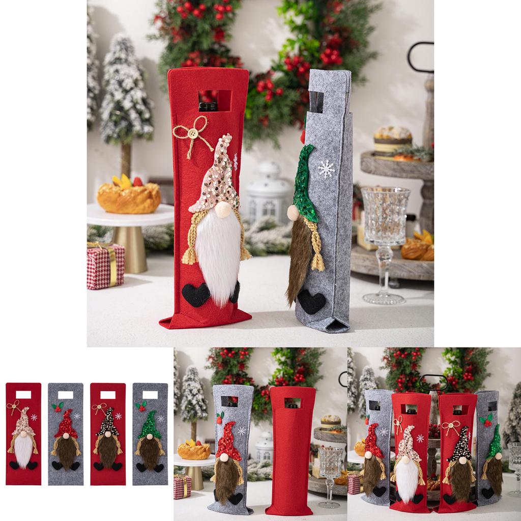 Charming Rudolph Wine Bottle Bags For Christmas Party Decorations In Various Colors