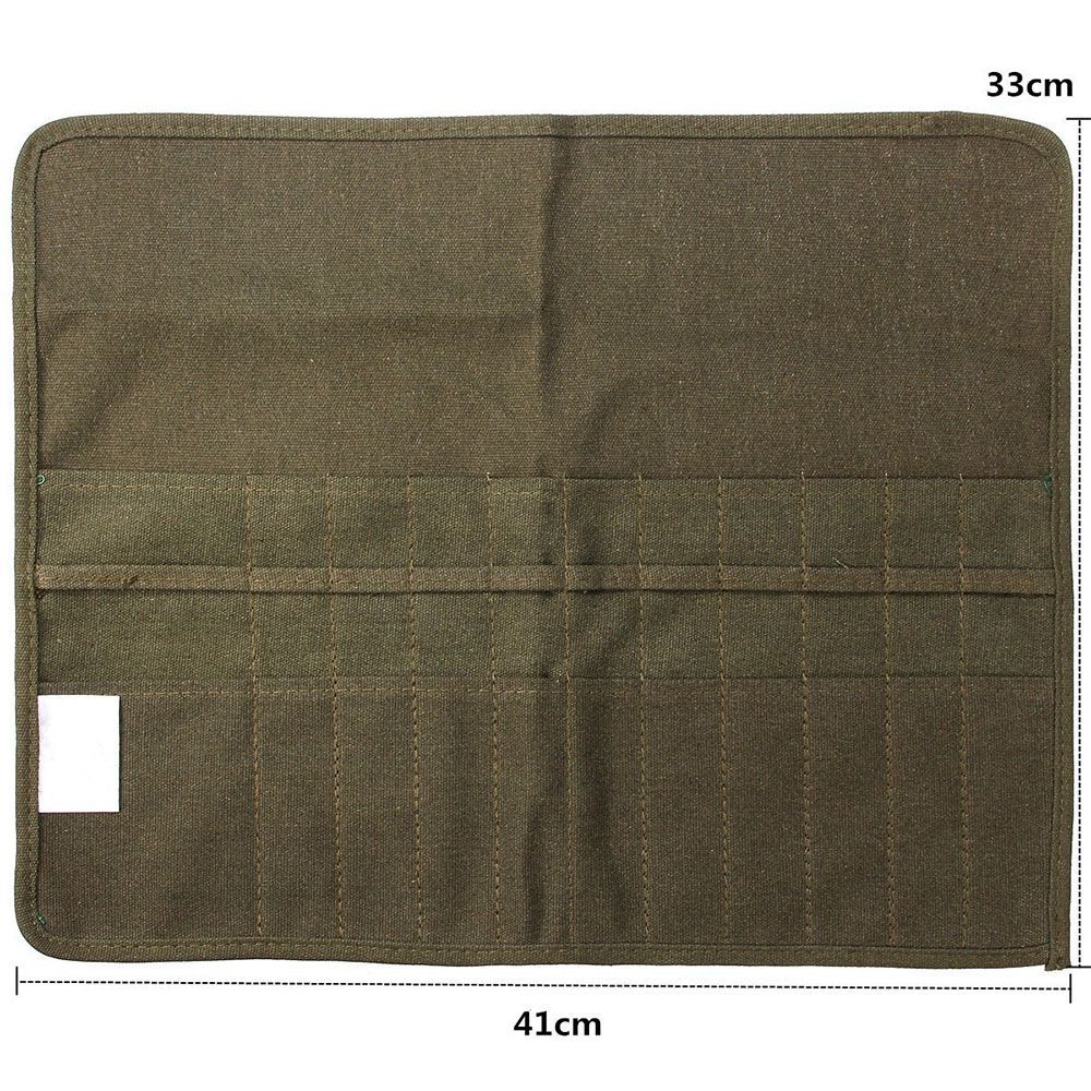 Supplies 22 Hole Canvas Paint Brush Bag Artist Draw Pen Holder Roll Up Watercolor Oil Brush Cases