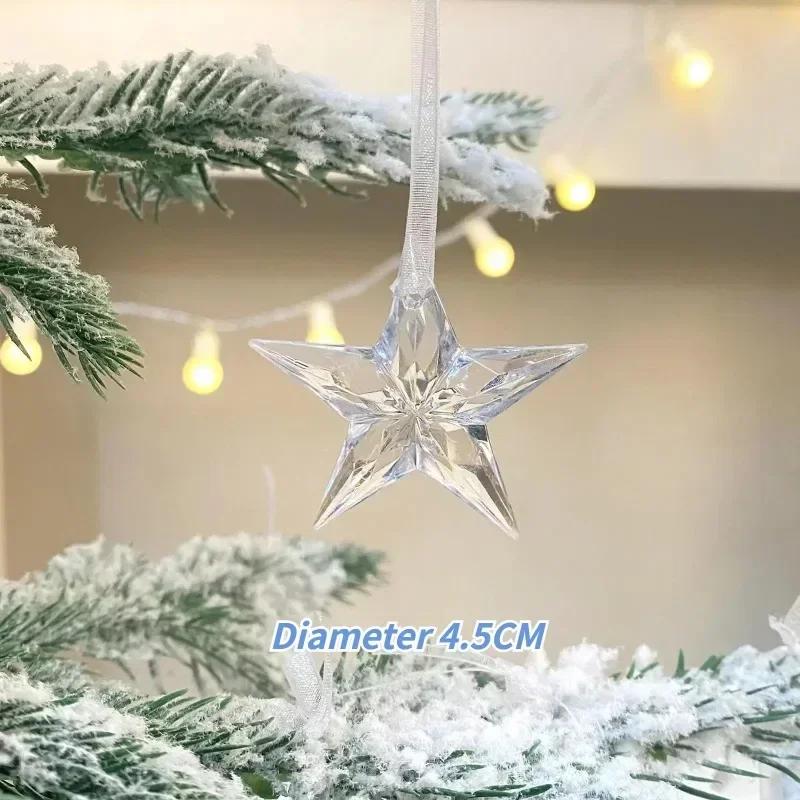 

3pcs/set Christmas Decorations Christmas Transparent Plastic Snowflake Pendants Christmas Tree Home Decorations звезда