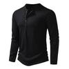 Men Fall Henley Neck Long Sleeve Casual Shirt
