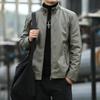 Men's leather jacket spring and autumn new locomotive jacket stand-up collar men's top trendy short leather jacket velvet leather jacket