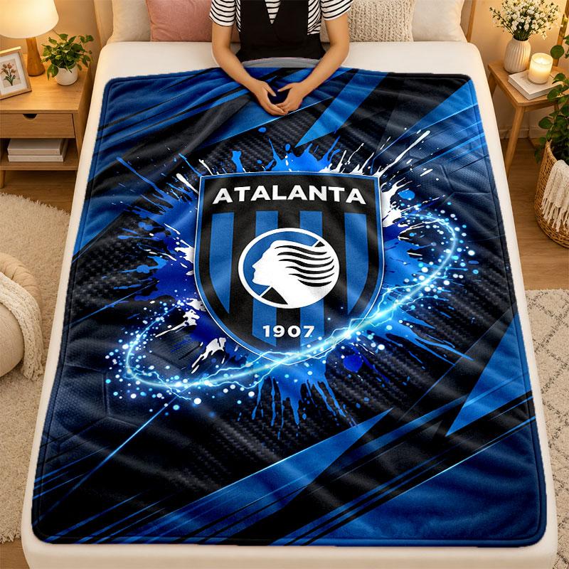 Flaneldecke Atalanta FC Warme Weiche Überwurfdecke für den Innenbereich Sofa Bett Wohnzimmergebrauch