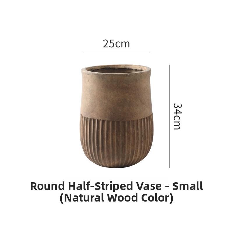 

Retro Large Size Magnesium Clay Floor Plant Pots Cement Simulation Happiness Tree Planting Pots Living Room Garden Decor Big
