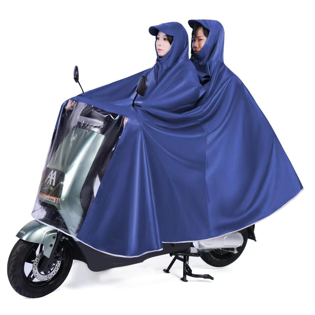 Thickened & Extended Electric Bike and Motorcycle Raincoat for Helmet Use