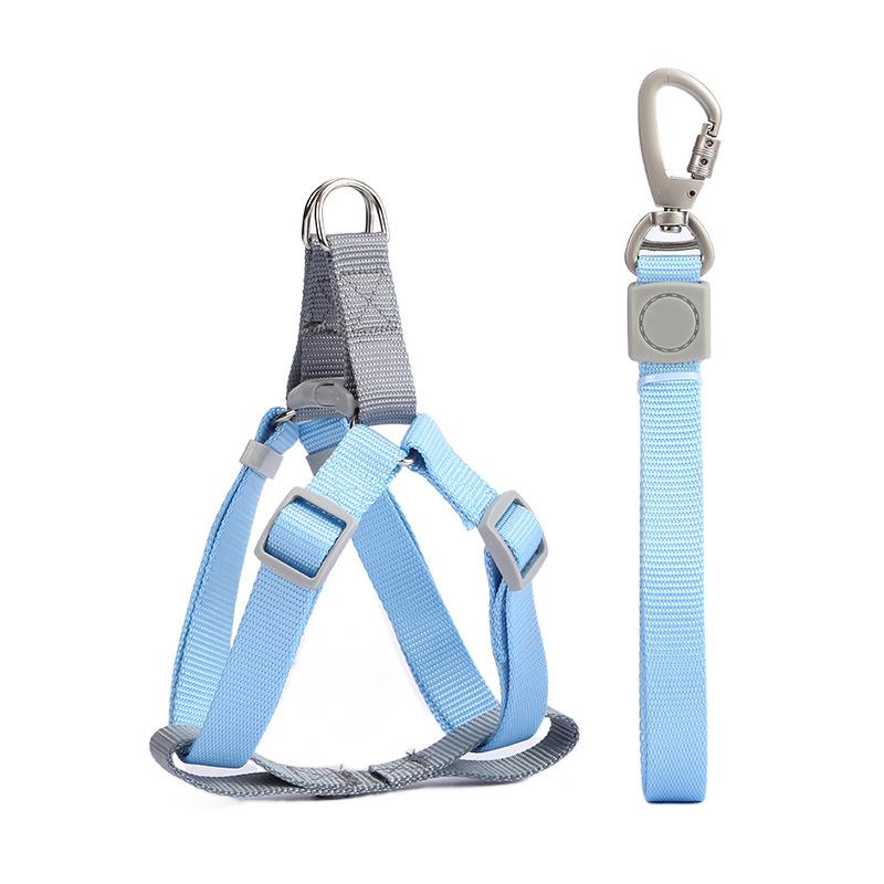 

Classic Adjustable Nylon Dog Leash Harness To Prevent Break Free Macaron Pet Harness and Leash Set for Small & Medium Dogs Dog Walking S