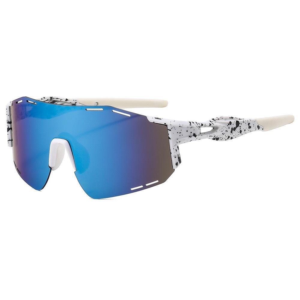 Cross Border New Outdoor Sports Sunglasses Men Women Fashionable Windproof Riding One-piece Colorful Eye Protection Glasses