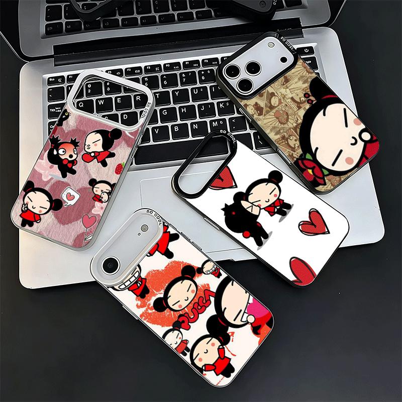 Cartoon Cute Pucca Garu Soft Phone Case for iPhone 15 16 17 Pro Max 17Air 16E 14 Plus 13 12 Mini Shockproof Cover Back Shell