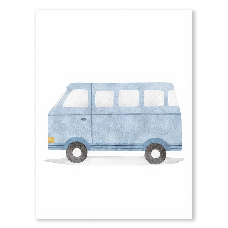 Alphabet Taxi Fire Truck Bus Wall Art Posters Prints Picture Nordic Kids Room Cartoon Cars Canvas Painting Nursery Bedroom Decor