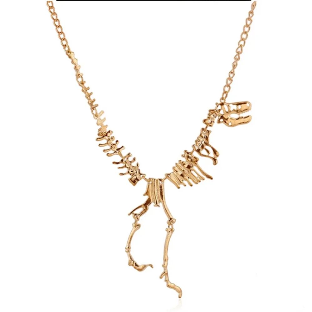 Sexy Long Necklaces Gothic Tyrannosaurus Rex Skeleton Dinosaur Pendant Charm Dragon Bone Jewelry Men Women Gifts