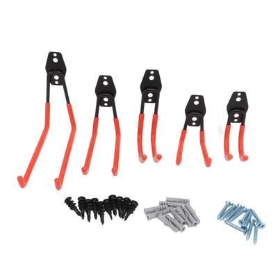 5Pcs Set 40kg Garage Storage Double Hooks Heavy Duty Wall Mount Bicycle Holder Hanger for RV Basement Chair Ladder