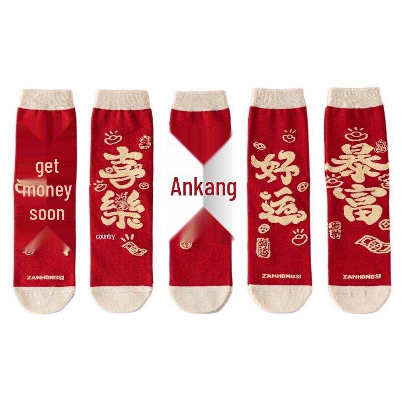 LCsanyp Skarpetki Szczęśliwe Pieniądze Pudełko Prezentowe (4 pary)