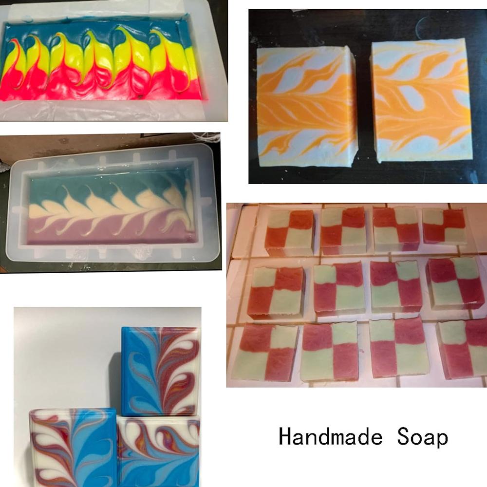 42oz Silikon-Seifenform mit 5 Acryl-Trennwänden mit Wabenmuster&Rose&Biene Silikonmatte Form DIY Handgemachte Seife Harz Handwerkswerkzeug